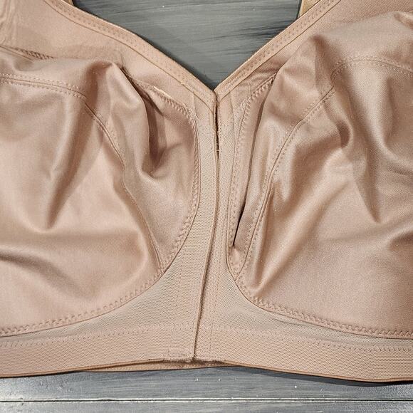 Glamorise Bra 1265 Magic Lift Front Close Back Support Bra 50F Beige - Picture 4 of 7